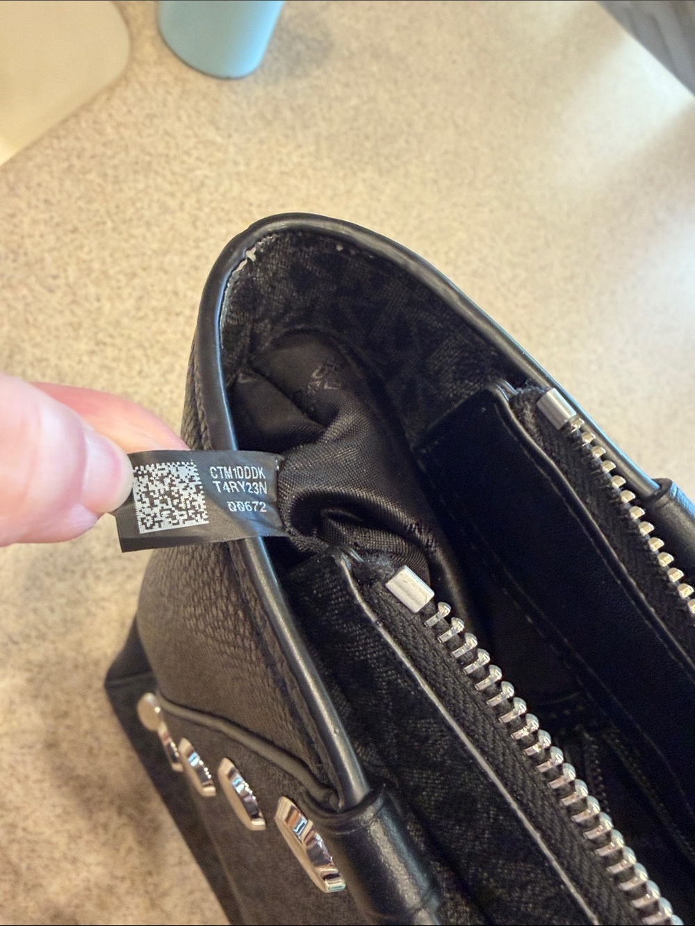 Michael Kors Black Tote with Silver Accents and Logo Print - Picture 16 of 16